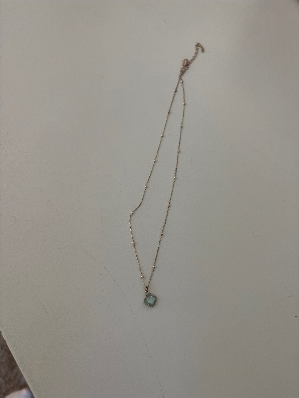 T.J.Maxx sterling silver Necklace with Aqua Square Pendant